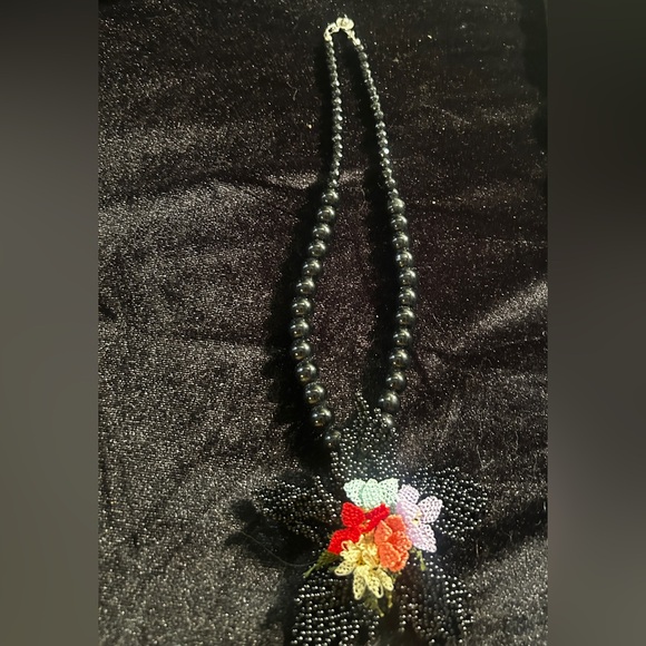 Handmade Needlework with Beaded Multicolor Bright Flower Necklace Gift 🎁 - Picture 10 of 15
